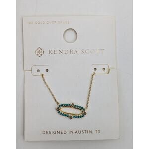 Kendra Scott Kadyn Pendant Necklace 14K Gold Over Brass Green Mix *NEW*